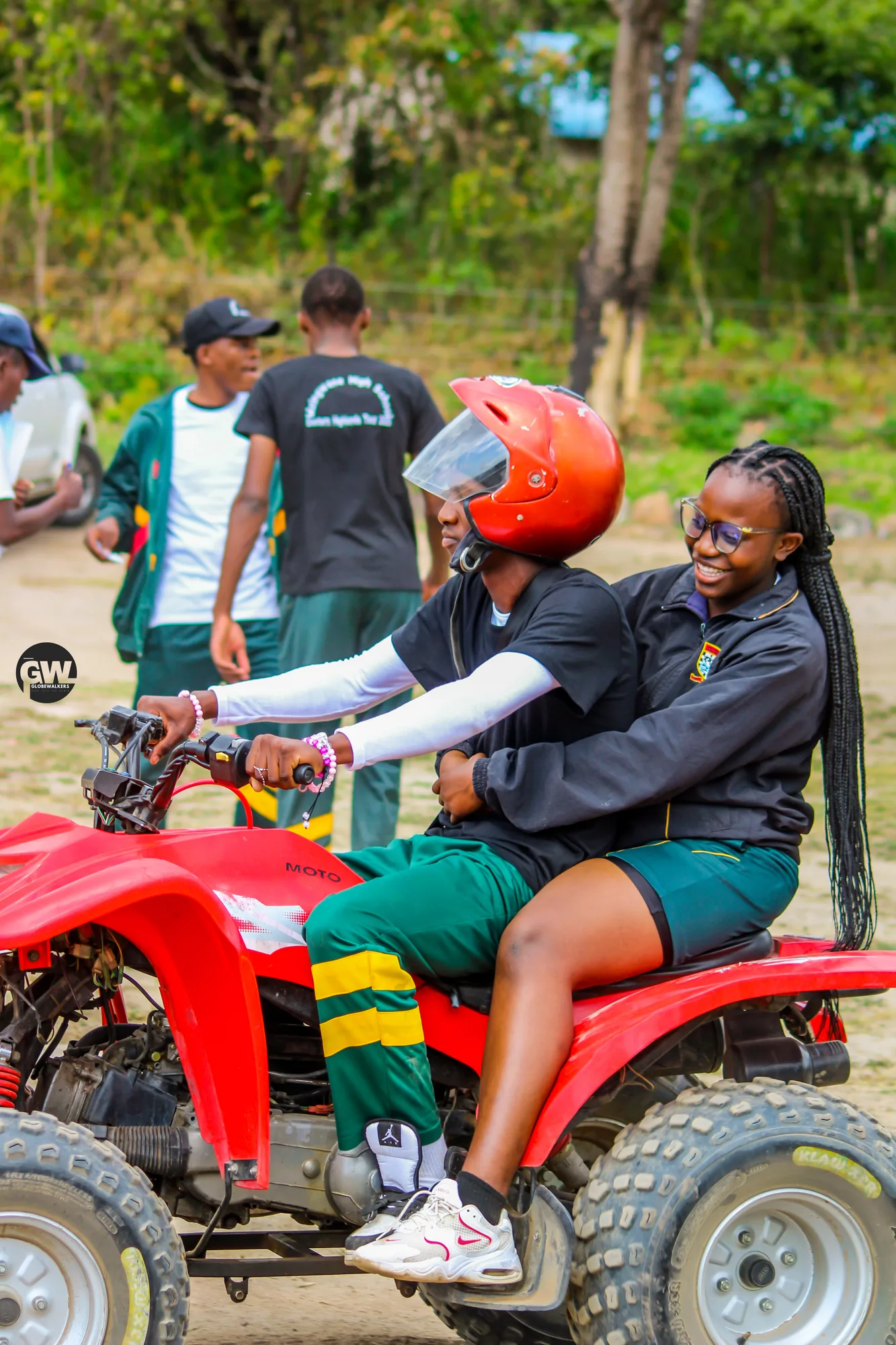 Young travellers walking between activities on the Eastern Highlands Tour, Manicaland, August 2025